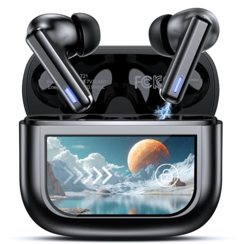 Image of ZIUTY Wireless Earbuds Bluetooth Headphones, Ear Buds with Touch Screen, ANC ENC Noise Cancelling Transparency Mode, 40H Stereo Deep Bass, IPX7 Waterproof, Clear Calls, 5 EQ for iOS Android, Obsidian