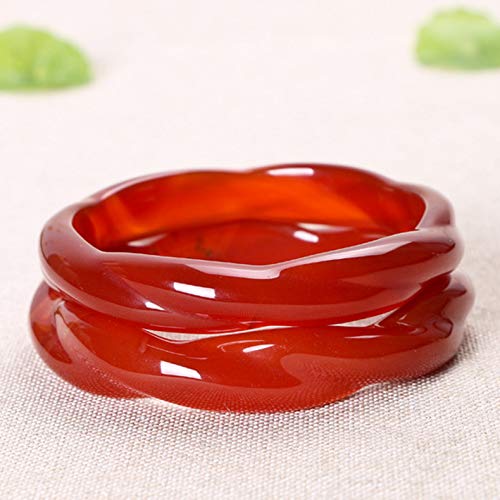 Bracelet agate rouge brésilienne naturelle calcédoine torsadé femme homme - 5
