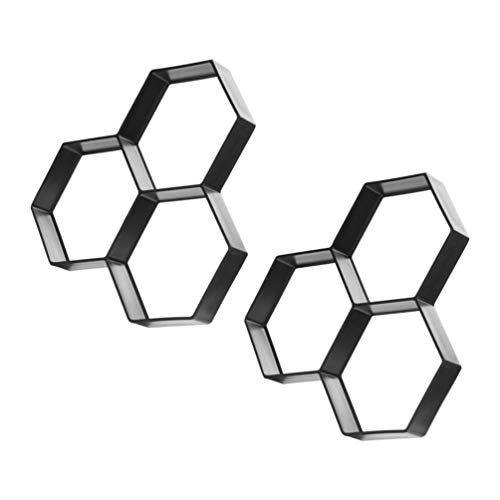 Cabilock DIY Plastic Floor Hexagon Cement Floor Tile Garden Paving Easy to Clean Reusable