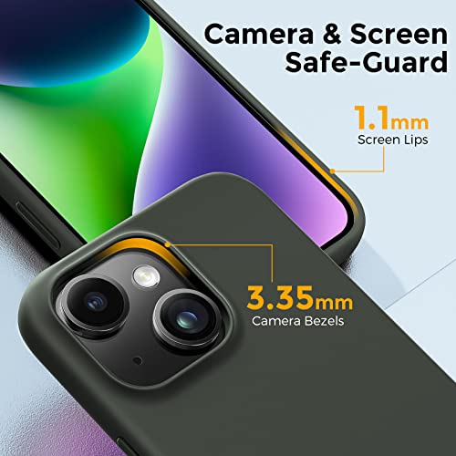 Mkeke Magnetic For Iphone 14 Case For Iphone 13 Case [Design For Magsafe] Liquid Silicone Shockproof Protective Phone Cover With Soft Microfiber Lining With Iphone 13/14 (6.1"), Army Green #TOP4