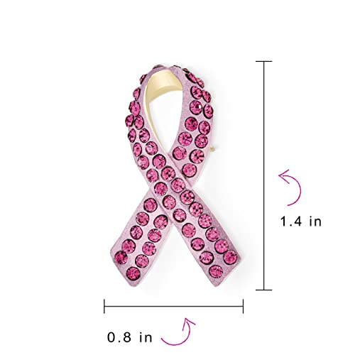 Image of Bling Jewelry Cancer Awareness Ribbon Brooch Pin - Silver Blue Pink Purple Crystal Enamel - Symbol of Support and Survival - Silver Gold Plated Accent - Thoughtful Jewelry for Women