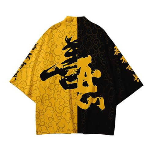 Image of Women's and Men Cardigan Jackets Lightweight Japanese Kimono Long Sleeves Open Front Coat