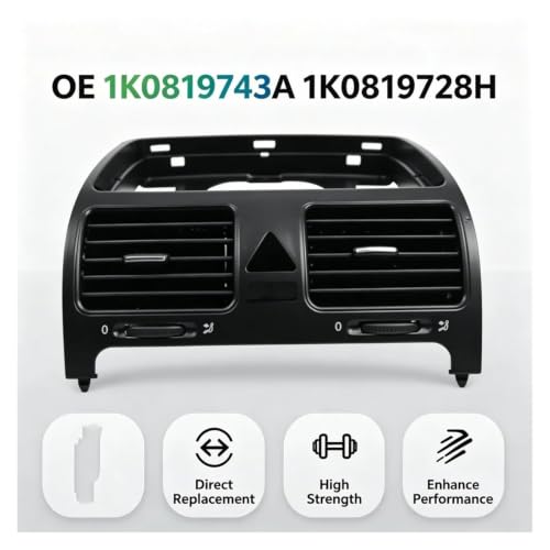 Cubierta de ventilación para VW Golf 5 y Jetta en material ABS resistente OE 1K0819743A 2