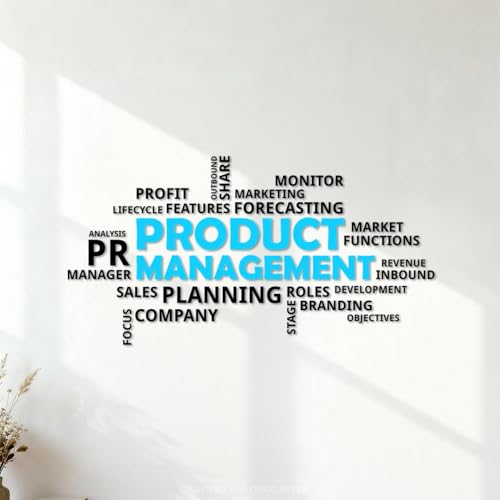 Decorazioni murali in vinile Gestione del prodotto Word Cloud 30x58.4cm Decorazione artistica Nero