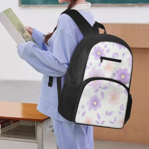 Mochila escolar flores rosa gran capacidad y ligereza para el instituto 4
