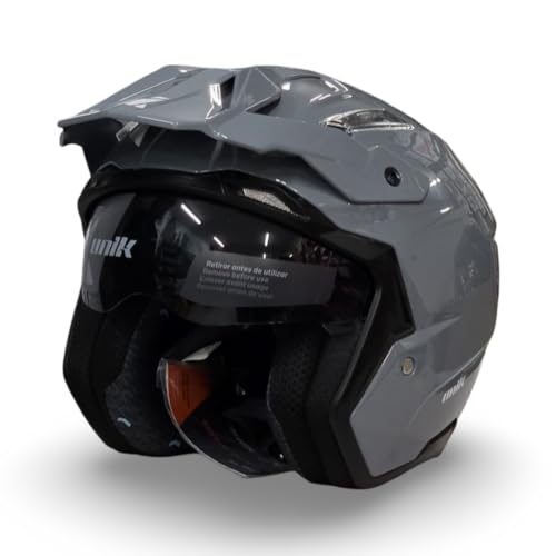 Casco Moto Trial unik Link Nardo Grey Novedad 2026 Talla
