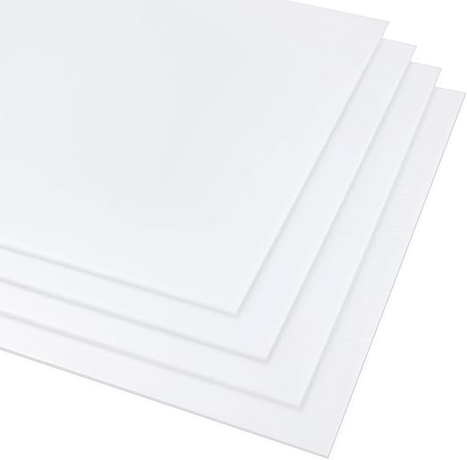 ZOFUN 4 Pcs A3 White Acrylic Sheets 3mm Plastic Sheets 420 x 297mm