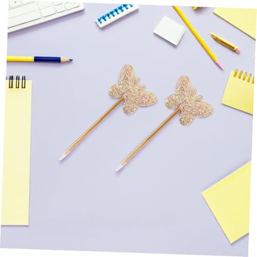 6 bolígrafos gel con glitter y diseño mariposa miniatura 5