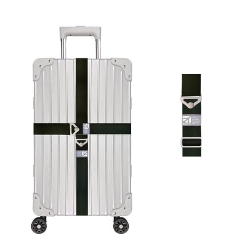 Image of Adjustable Luggage Strap for Suitcases Over Handle Add a Bag Elastic Travel Belt for Luggage Carry On Bag with Alloy Buckle Hands-Free Airport Travel Trips Accessories (Black)