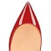 FSJ Women Bridal Pointed Toe Chunky Block Low Heel Crystal Pumps Slip on Wedding Thick Comfort Shoes Size 7 Red-Patent
