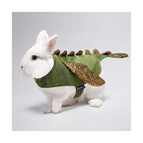 Cyeollo small animal bunny costume dinosaur cosplay halloween pet outfits for rabbit small tiny puppy dog & kitten 2lb to 4lb - image 5