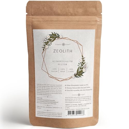 Nordic Pure Zeolith Pulver 1000g mit 95% Klinoptilolith Anteil | Premium Qualität | Extra fein