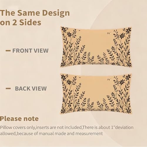 Housse coussin 50x80 imperméable en velours géométrique marron double face