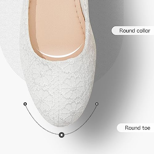 Image of Shupua Womens Flats Lace Ballet Flats Dressy Slip On Shoes for Work Wedding