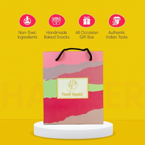 Image of The Flavour Republic Premium Diwali Celebration Snack Hamper | Bhai Dooj Gift Box with Assorted Cookies, Herb Garlic Crostini, Brownie Thins & Mukhwas Paan Shots | Healthy Gourmet Snacks for Birthdays, Anniversaries, Corporate & Family Gifting