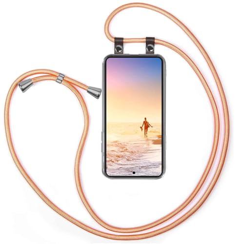 Chaîne de téléphone Samsung Galaxy S25 Edge avec cordon tissu rose