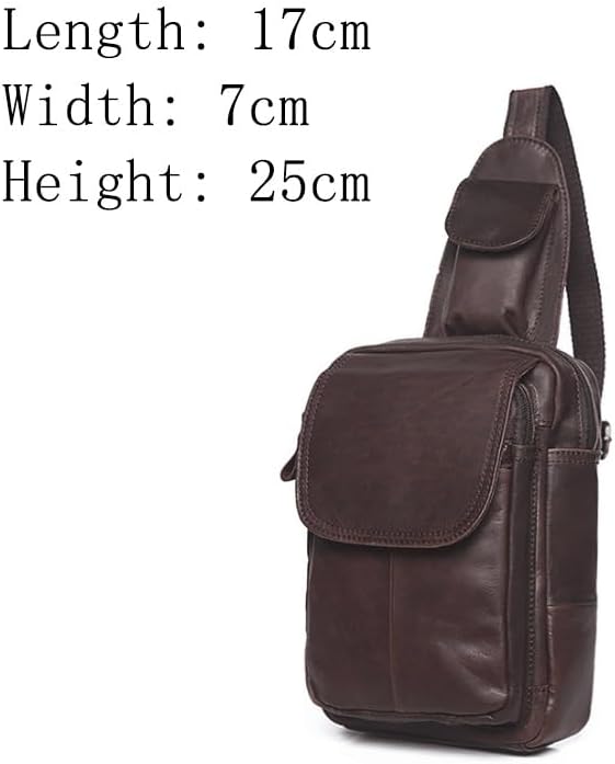 Leather Shoulder Bag for Men Retro Crossbody Outdoor Casual Large Capacity