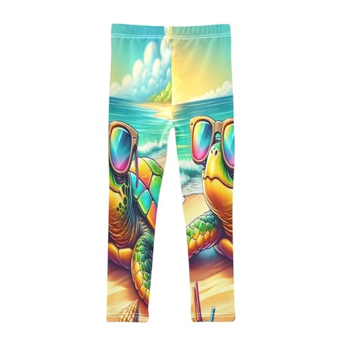Toddler Girls Leggings Printed Yoga Pants Leggings Turtle Wearing Sunglasses for Kids2