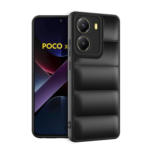 Image of Amazon Brand - Solimo Puffer Case Camera Protection Soft Back Cover for Poco X7 Pro 5G - Black