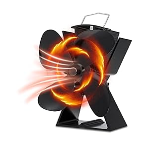 KALAHOL 4 Blades Stove Fan Heat Powered Wood/Log Burner Fan – Silent Operation Fireplace Fan – Eco Friendly Economical…