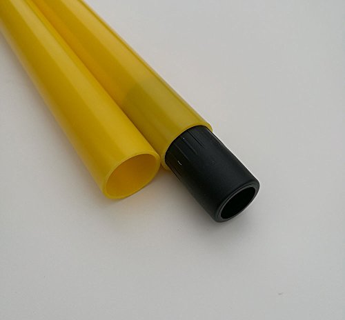 Boje Sport - Sprungstangen-Set - Training für Sprungkraft, Dribbling und Beweglichkeit - (3 Stangen (160 cm (2 x 80 cm)), 2 Vollgummistandfüße, 2 Leiterhürden), Farbe: gelb