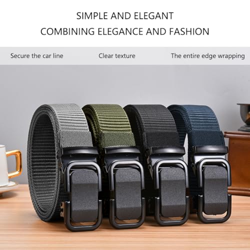 Men’s Ratchet Belt Nylon Casual Belts with Release Buckle No-Scratch Web Belt for Jeans Fashion Waist Belt4