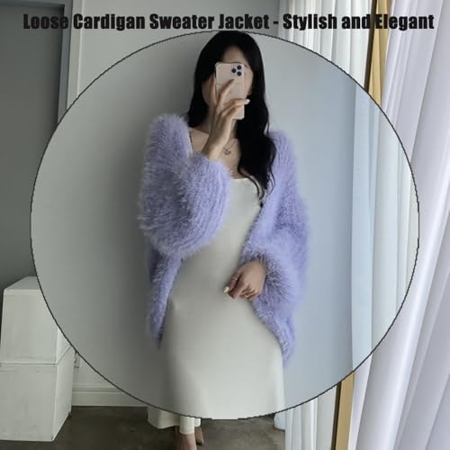 Women's Fuzzy Cardigan Sweaters, Warm Fall Winter Coats Cozy Cute Cardigans Long Sleeve Open Front V-Neck Fluffy Knit Sweater2