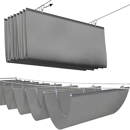 Toldo retráctil en forma de U para pérgola, fácil de instalar, con kit de montaje, 1,8 m x 8 m, solución de sombra