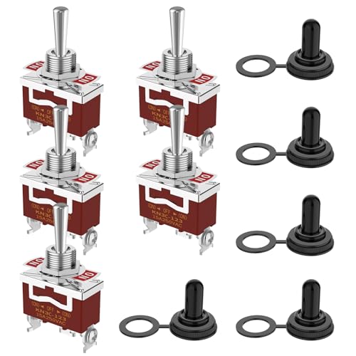 Momentary Toggle Switch, MecRecare Waterproof 3 Way Toggle Switch (ON)-Off-(ON) 30A 12VDC/15A 250VAC...