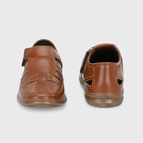 Image of Centrino Men's Fisherman Sandals | Stylish Closed-Toe Design | Soft Cushioned Footbed | Genuine-Look Upper | Comfortable for Daily & Outdoor Wear (9489)