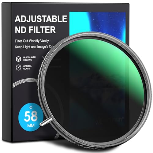 Artman 58mm Putter Variable ND Lens Filter, ND2–ND400 ND Filters (1-9 Stops) 36 Multi-Layer Coatings Import German B270 Glass Adjustable Neutral Density Filter for Camera Lens (Luma X Series)