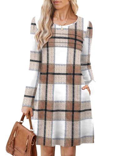 OFEEFAN Womens Long Sleeve Tunic Sweater Dress