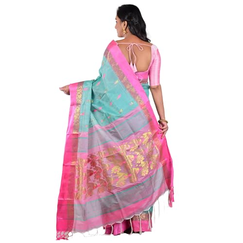 Aishani Collection green tussar silk saree in tussar silk – image 3