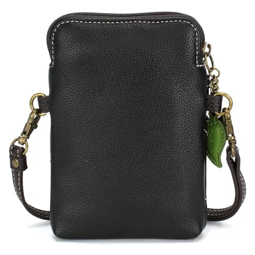 Image of CHALA Garden Animal Collection Cell Phone Crossbody Purse-Women PU Leather /Canvas Multicolor Handbag with Adjustable Strap
