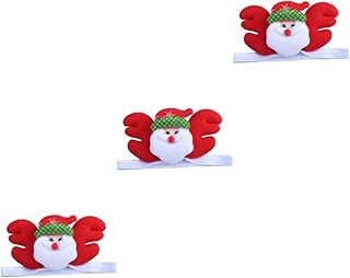 Toyvian 3Pcs Laços De Cabelo De Natal Para Crianças Laços De Cabelo De Bebê Laços De Cabelo De Bebê Laços De Cabelo De Natal Para Bebês Cocar De Natal Acessórios De Cabelo Para Bebês