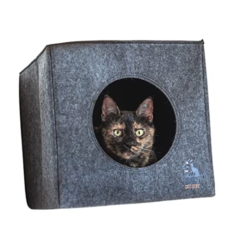 FIGARO CATS STORE® - CAT CUBE: CUCHA CUBO PARA GATOS PLEGABLE. Cucha, cueva para gatos y perros Cojín incluido. Apto para estantes Ikea® Kallax & Expedit, 33 x 33 x 37 Cover