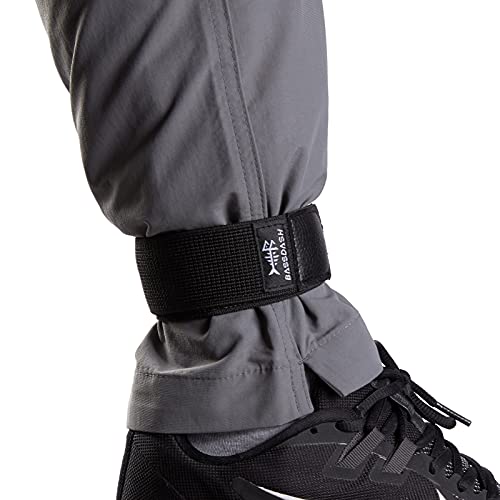 Bassdash Blousing Garter Bands with Hook and Loop Closure Boot Straps for Fishing Hunting Hiking Cycling Military Uniforms 2-Pack (Black)