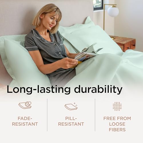 Image of Threadmill California King Sheet Sets | 600 Thread Count Cal King Bed Sheets Set with 16 inch Deep Pocket | Sateen Weave 4-Piece Bedding Set with Cooling Effect | Seaglass