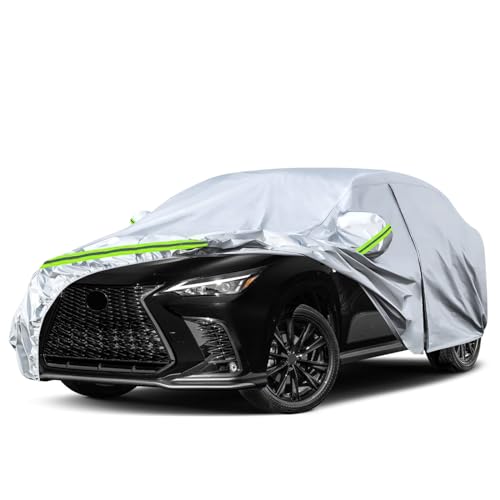 Image of Waterproof Car Covers Replace for 2014-2025 Lexus NX300 NX 350 F Sport, 6 Layers Silver All Weather Custom-fit Car Cover with Zipper Door & Windproof Bands for Snow Rain Dust Hail Protection