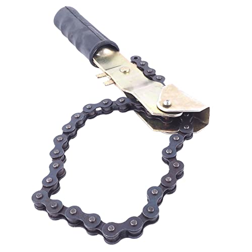 BAUSTER® Clé de filtre à huile, chaîne de filtre à huile, clé de chaîne de filtre à huile, diamètre de 3 à 17 cm, filtre à huile pour voiture, outil d'élimination réglable, clé de qualité supérieure Cover