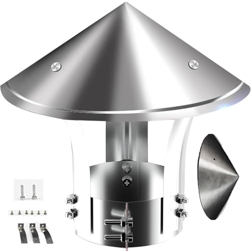 Chapeau de cheminée réglable en acier inoxydable argenté durable - 2