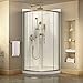 DreamLine Prime 38 in. x 76 3/4 in. Semi-Frameless Clear Glass Sliding Shower Enclosure in Brushed Nickel with Base and Backwalls, DL-6154-04CL