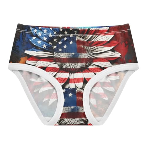 USA Sunflower Striped Petals Toddler Girls Underwear 2t Cotton Little Girl Panties Stylish Underpants Briefs