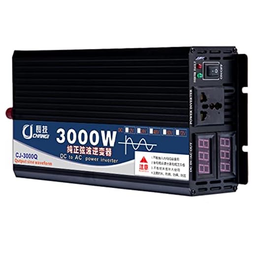 3000 4000 5000 Watt Pure Sinus -omformare, DC 12V/24V/48V/60V till 110V/220V Ac -omvandlare för bil, med AC -uttag, med bildskärmsomvandlare Lämplig för TV/camping,3000W-12Vto220V