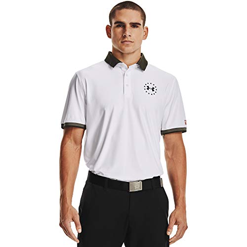 Polo de golf homme Under Armour Freedom Pique blanc grande taille XXL