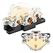 Juqrelith Power Distribution Block 1 in 3 Ways, 1/0 to 4 or 8 Gauge, 2 Pack, Industrial Grade Plastic Cover - Durable Circuit Protector, Amplifier Cable Splitter for Car Boat Audio Syste