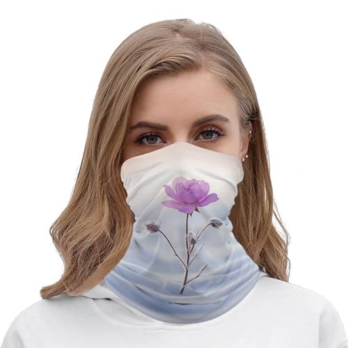 Neck Gaiter Face Mask breathable wind-proof face cover snowy day and flowers sun cooling dustproof mask balaclava bandana headwear for men women miniatura 4