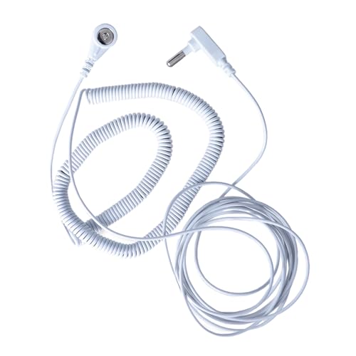 Grounding Cord with 100k Ohm Resistor, 15 Ft for Earthing Cable with Banana and Snap Fit for Grounding Sheets, Mats, Wrist Straps and Anti-Static Products