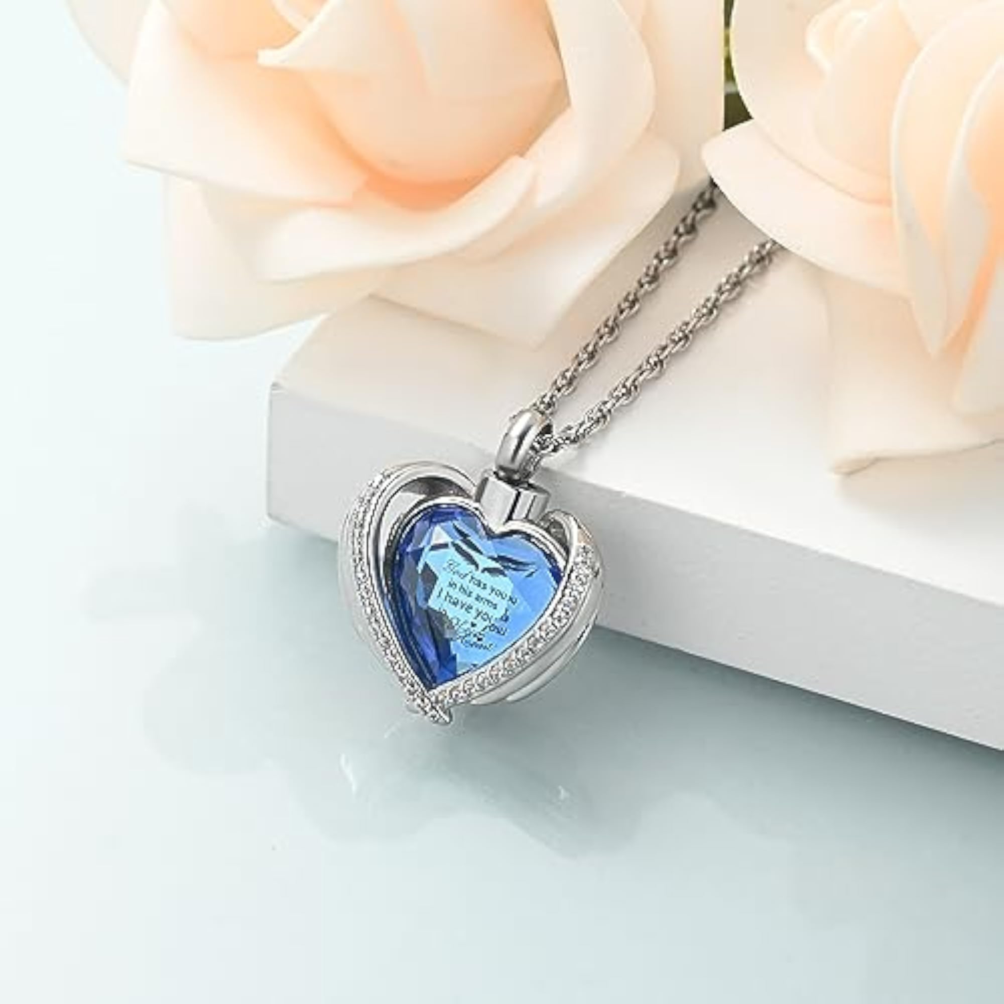 Cremation Heart Urn Necklace for Ashes, Keepsake Pendant