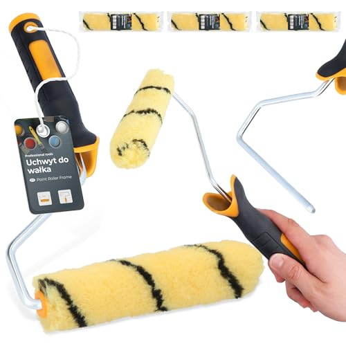 3x Rouleau Peinture 15 cm Recharge Laque Façade Mur Support Outils Peintre Travaux Rénovation Haute Absorption Finition Lisse Application Facile